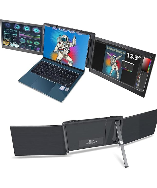Teamgee 13.3” Laptop Screen Extender, One-Cable Multiple Display Portable Monitor, USB-C Compatible with Windows/Mac/Android, Driver Required, for 13.3–16.5” Laptops