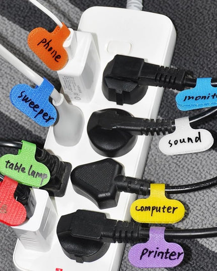 32 Pcs Cable Labels, Multi-Color Write On Cord Wire Label, Cable Tags for Electronics, Computers Cable Management and Identification, Assorted Colors, 1.2" x 0.63"