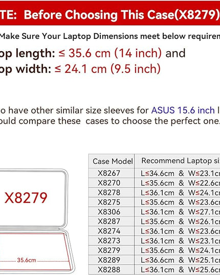 Smatree Hard EVA Protective Sleeve Compatible for 15.6inch ASUS Chromebook Flip CX5 CX5500, for 16inch Vivobook S16 S5606, for 16inch Zenbook S 16 UM5606, for 15.6inch Zenbook Pro 15 OLED Case (X8279)
