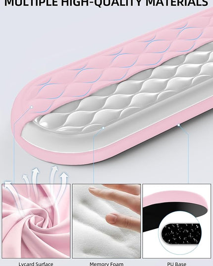 TopMade Upgraded Wider Wrist Rest Set, Soft Memory Foam Keyboard Hand Rest Pad, Computer Ergonomic Keyboard Mouse Wrist Support for Typing Pain Relief, Comfort for Office, Gaming, Study, Pink