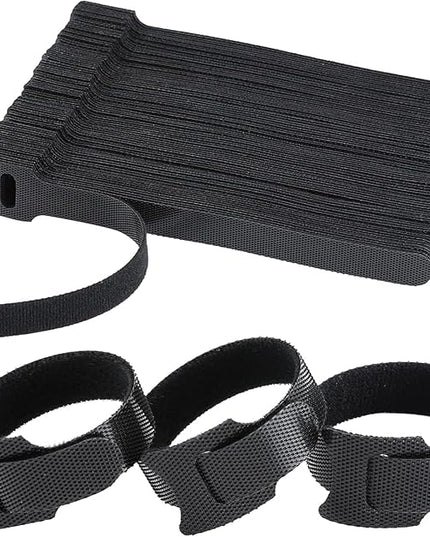 150PCS 8 Inch Reusable Cable Ties Wire Ties Cord Organizer Cable Organizer Adjustable Cable Management Black