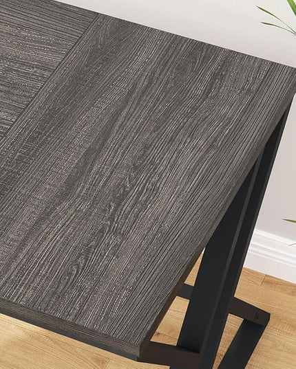 LVB Long Rustic Computer Desk, Industrial Large Wood Metal Office Desk, Modern Pc Study Gaming Writing Table for Two Person, Workstation Executive Desk for Home Bedroom Living Room, Dark Gray, 70 Inch