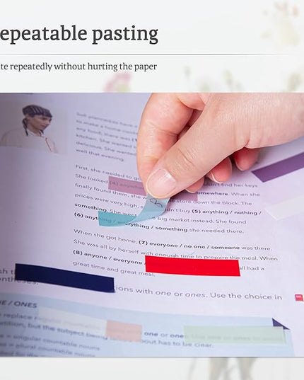 Golcellia Sticky Tabs, 70 Colors, 1400 Pieces, Repositionable Labels, Index Tabs