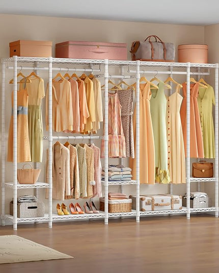 VIPEK V50 Extra Large Portable Closet Rack Bedroom Armoire Freestanding Wardrobe Closet, Heavy Duty Multi-Functional Metal Clothing Rack for Hanging Clothes, Max Load 1300lbs, White