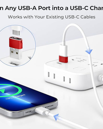 Basesailor USB to USB C Adapter 3 Pack,Type C Female to USB A Male Charger Cable Converter for Apple Watch Ultra iWatch Series 8 7 SE,AirPods Pro 2, 14 13 12 11 Plus Max,iPad 9 10 Air 4 5 Mini 6