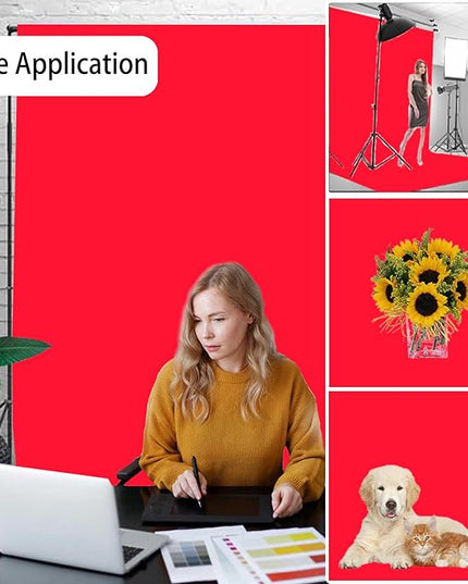 Red Photography Backdrop for Photoshoot, Photo Backdrop Curtain, Perfect Red Backdrops for Party Portrait Photoshoots Video Studio 10FTx10FT
