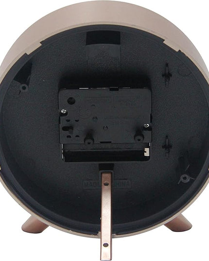 Infinity Instruments Plastic 5.75" Indoor Tabletop Alarm Clock with Quartz Movement for Accurate Time Keeping, Copper