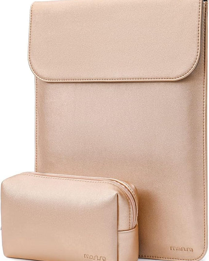 MOSISO Laptop Case 13 inch, 13 inch Laptop Sleeve Compatible with MacBook Air M4 M3 M2 M1 2025-2018 / Pro M2 M1 2025-2016, Faux Suede Leather Case with Small Bag, Rose Gold