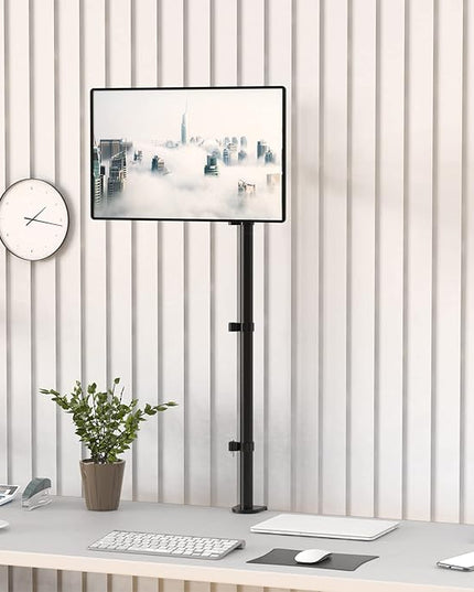 WALI Single Monitor Stand Desk Mount, 39 inch Tall Monitor Stand Fully Adjustable, Articulating Arm for Computer Screen up to 32 inch, 22lbs (M001XXL), Black