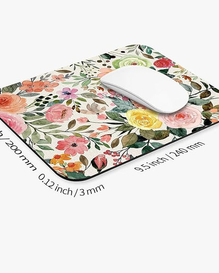 Square Mouse Pad Watercolour Floral,Personalized Premium-Textured Custom Mouse Mat Design,Washable Mousepad Cloth,Non-Slip Rubber Base Computer Mouse Pads for Wireless Mouse