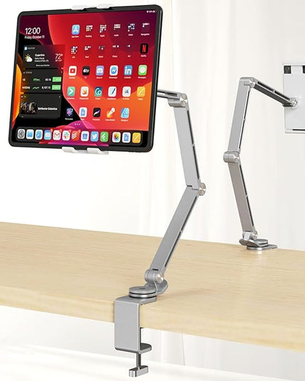 Houele Tablet Stand Holder, Adjustable Foldable Tablet Arm iPad Desk Mount with 360°Rotate Base, Phone Holder iPad Stand for Desk and Bed, Compatible with Tablets, Phones or Other 4-15.6" Device