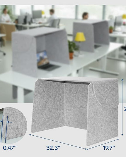 Desktop Partition Divider - Foldable Acoustic Privacy Screen Sound Absorbing Panel for Office & Home, Desk Shade for Cubicle to Block Light, 32.3" W x 19.7" D x 23.2" H