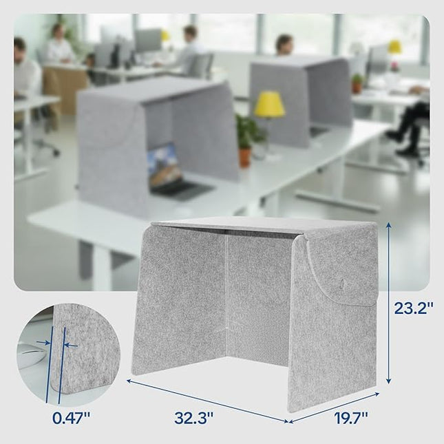 Desktop Partition Divider - Foldable Acoustic Privacy Screen Sound Absorbing Panel for Office & Home, Desk Shade for Cubicle to Block Light, 32.3" W x 19.7" D x 23.2" H