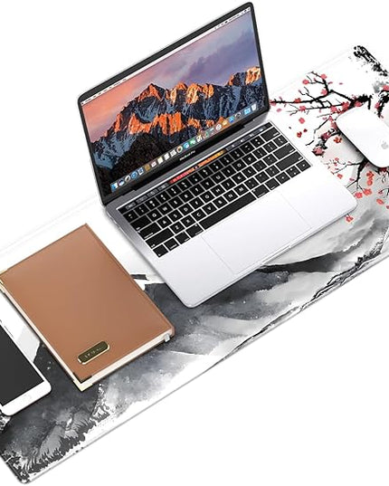 Galdas Gaming Mouse Mat Forest Background Pattern XXL XL Large Mouse Mat Long Extended Mouse Pad Desk Mat Non-Slip Rubber Mice Pads Stitched Edges Thin Pad (Ink and Wash)