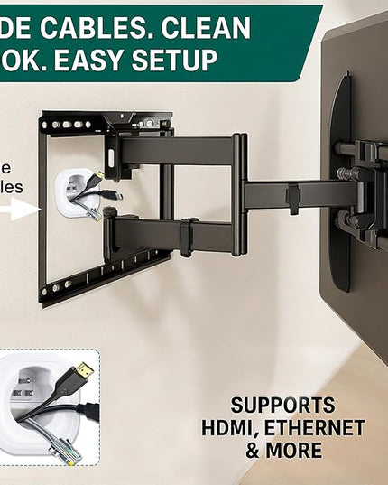 in Wall Cable Management Kit for TV & Soundbar - Cord Hiding for Wall, Hide TV Wires When Mounting, Includes Power & Low Voltage Cable Management, Includes Hole Saw Drill Attachment for Install