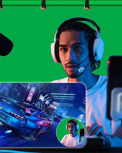 Green Screen Backdrop Kit with Stand - 6.5x5 Ft Portable Green Screen & Adjustable Backdrop Stand for Streaming, Photography, Gaming, Zoom (Includes 4 Clips & Carrying Case)
