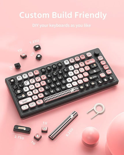 MOA Profile Keycaps - Cute Kitten Theme, PBT Key caps Dye-Sublimation, Custom 131 Keys Set for Cherry Gateron MX Switches Mechanical Keyboard