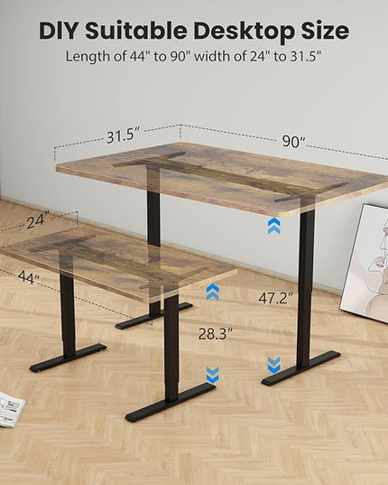 Dual Motor Standing Desk Frame- Height Adjustable Electric Desk Legs, Heavy Duty Sit to Stand Up Desk Base, 4 Memory Settings Controller for Adjustable DIY Desktop, Over 300 lbs Load Capacity
