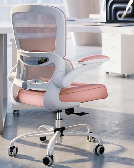 TRALT Office Chair - Ergonomic Desk Chair with Adjustable Lumbar Support, Mesh Computer Chair, Executive Chairs for Home Office Comfortable Lumbar Support (Pink)