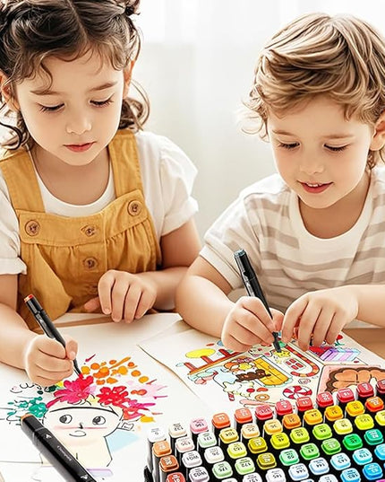 Alcohol Markers 168 Colors with Base Dual Tip Art Drawing Markers for Anime Sketch Illustrations - Refillable
