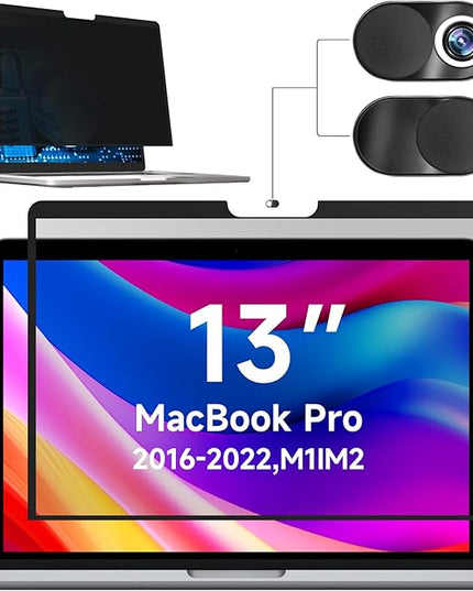 Mamol Privacy Screen for MacBook Pro 13 Inch(2016-2022, M1, M2) & MacBook Air 13" (2018-2021, M1), MagicSuction Removable Vacuum Adsorption Anti Spy