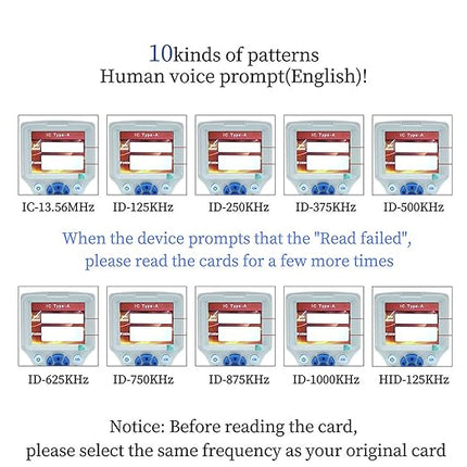 300CD RFID Reader Writer White (RFID Copier Multi-Frequency RFID Writer RFID Card Reader Smart Card Decoder with Free Software and USB for Access Control Home Security)