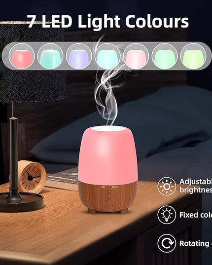 SEEDSEEL 150ML Rechargeable Battery Operated Essential Oil Diffuser, Portable Cordless Aromatherapy Diffuser,7-Hour Runtime with 7 LED Color Changing Lightsfor Home,Office,Outdoor