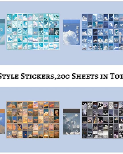 450 Pieces Washi Sticker Set, 9 Set Scrapbooking Diary Planner Album Diary Notebook, Scrapbooking Sticker Journaling Supplies for DIY Arts and Crafts Card Making Laptop Decoration