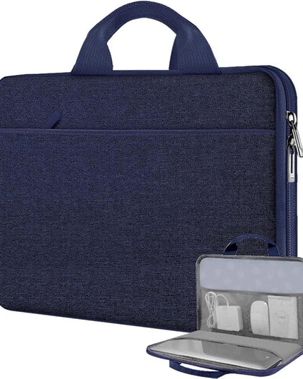 Hseok Laptop Case 13.3-14 inch Briefcase Handbag, Water-Resistant and Shockproof Computer Sleeve Compatible with MacBook Pro 14", Mac Air/Pro 13.3" and 13"-14" Notebooks Chromebooks,Blue
