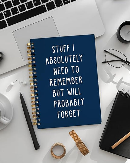 LIANGW Funny Navy Blue Notebooks for Work, Funny Work Gifts for Coworkers & Boss, Coworker Office Gifts for Men Women, Fun Spiral Notebooks Journals for Writing, Funny Office Supplies 5.5x8.3 Inch