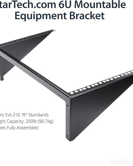 StarTech.com 6U Wall Mount Patch Panel Bracket – 19 in – Steel - Vertical Mounting Bracket for Networking and Data Equipment , TAA (RK619WALLV)