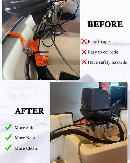 48 Inch Zippered Rigging Sleeve,Trolling Motor Cable Organizer Sleeve, ZRS-1-DP Casing, Heavy Duty 600D Waterproof Marine Cable Jacket, Universal Fit for Yacht Cable Management Kit