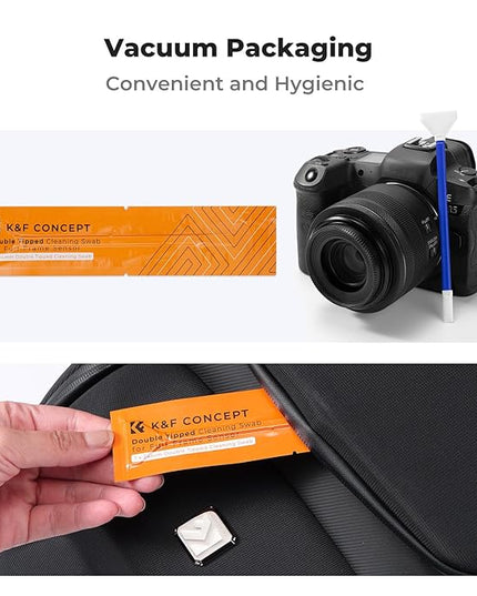 K&F CONCEPT 2-1 24mm Full Frame Sensor Cleaning Swab, Viewfinder Cleaning Swab, with 20ml Sensor Cleaner, DSLR Camera CMOS and CCD Sensor Cleaning Swab Kits Compatible with Nikon Sony Canon Camera