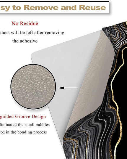 Laptop Skin Sticker Decal,12" 13" 13.3" 14" 15" 15.4" 15.6 inch Laptop Vinyl Skin Sticker Cover Art Protector Notebook PC (2 Wrist Pad Skins Included), Decorative Waterproof, Black Golden Marble