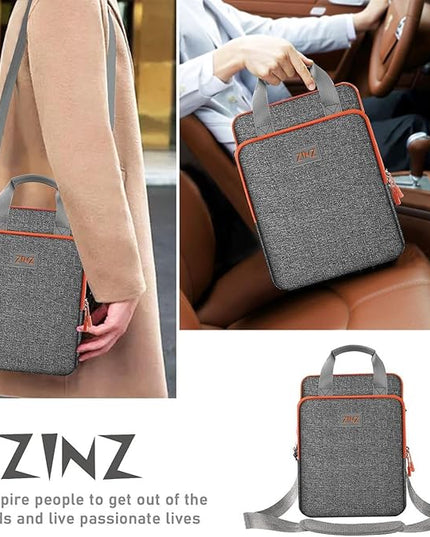 ZINZ Slim & Expandable Case 12.9 13 inch Travel Laptop Shoulder Bag for MacBook Air 13" M4/M3/M2/M1, MacBook Pro 13" M2/M1, iPad Pro 12.9"/13"/11", iPad Air 13",L01G05