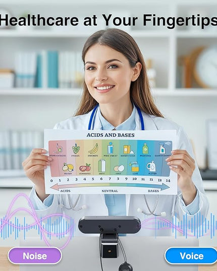 EMEET C980 PRO 3-in-1 4K Webcam with Microphone and Speaker, 60°-98° Wide Angle Webcam w/ 4 Noise Cancel Mics, 2 Speakers, Fixed Focus, Magnetic Privacy Cover, Great for Group and Personal Video Calls