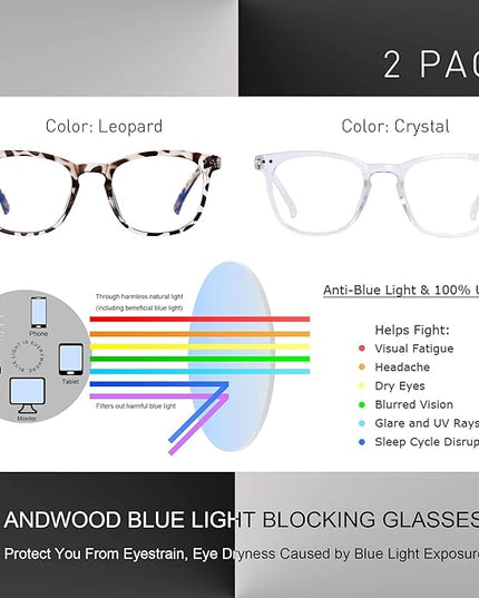ANDWOOD Blue Light Blocking Glasses Women Men Computer Small Face Clear Bluelight Blocker Eyeglasses Frame