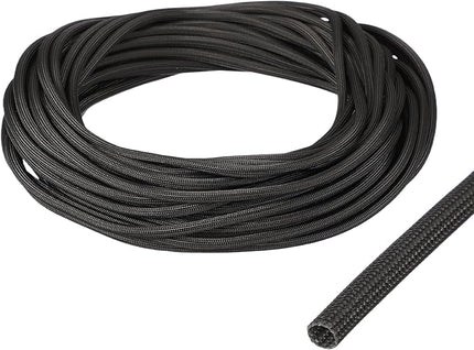 uxcell Insulation Cable Protector,3.5mm/0.14 Inch-15m/49 Feet High Temp Fiberglass Sleeve Black