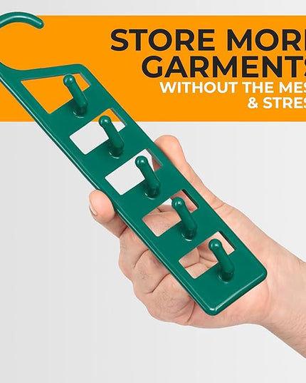 CraftyCrocodile Space Saving Hangers for Clothes - 8 in Pack, Heavy Duty Plastic, Multi Closet Space Savers for Shirts, Pants, Jeans, Sweaters - Hanger Organizer Space Saver