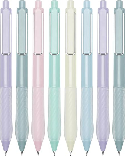 Aisibeiger Gel Pens Black Ink Fine Point 0.5mm Retractable Cute Pen for Smooth Writing School Office Supplies (Silver 12-count)