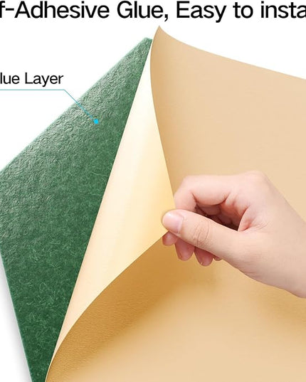 12 Pack Self-Adhesive Acoustic Panels 12" X 10" X 0.4" - Sound Proof Foam Panels with High Density, Y-Lined Design, Flame Resistant, Absorb Noise and Eliminate Echoes(Muted Green)