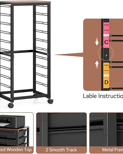 Rolling Cart with Drawers,10 Drawer Rolling Cart,Rolling storage cart with drawers,Black Rolling Drawer Cart,Teacher Rolling Cart for Classroom Storage,Craft Cart with Wooden Tabletop