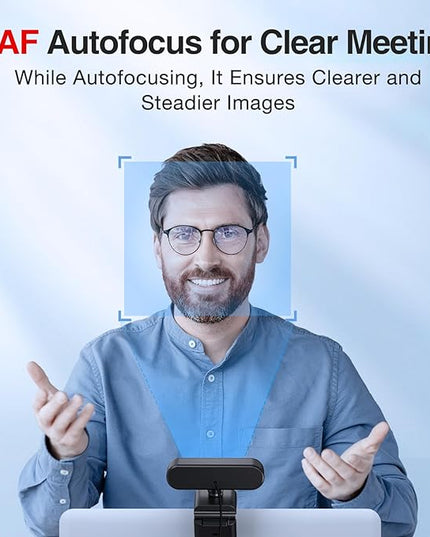 1080P Webcam with Microphone, eMeet Nova AutoFocus HD Webcam, 96°View Web Camera w/ 2 De-Noise Mics for Laptop/Desktop, Plug & Play USB Streaming Computer Camera for Conference/Calling/Teaching/Gaming