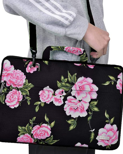 Laptop Shoulder Bag 13 13.3 14 Inch Case Compatible with MacBook Pro 14 2025-2021 M4/M3/M2/M1, Mac Air/pro 13-13.3 Inch and Most Popular 13-14 Notebooks,Spill-Resistant Briefcase,Peony