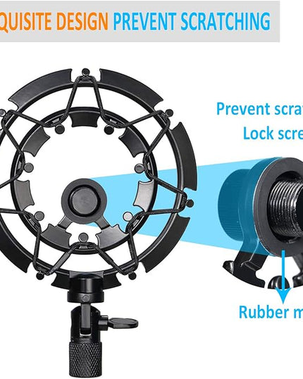 SUNMON Shure MV7 Shock Mount Compatible with Shure MV7 Microphone, MV7 Shock Mount Reduces Vibration Noise Matching Mic Stand Boom Arm by SUNMON