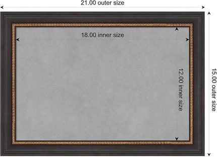 Amanti Art Black Framed Magnetic Board 15x21 Small Vision Board for use with Magnets, 100% Metal Sheet to Display Items as Office Decor or for Home Organization in mudroom, Kitchen or Kids Room