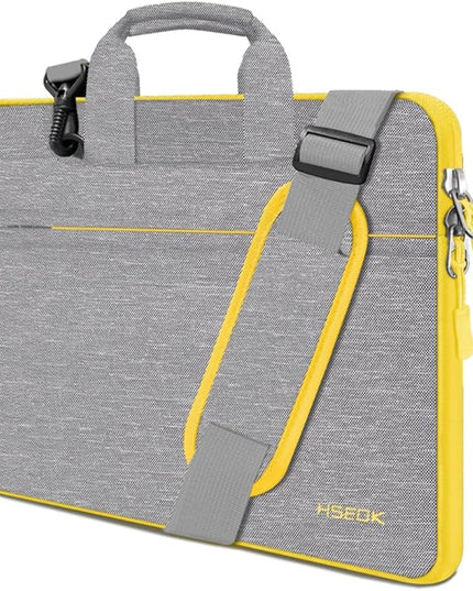 Laptop Shoulder Bag 13 13.3 14 Inch Case Compatible with MacBook Pro 14 2025-2021 M4/M3/M2/M1, Mac Air/pro 13-13.3 Inch and Most Popular 13-14 Notebooks,Spill-Resistant Briefcase,Gray&Light Yellow