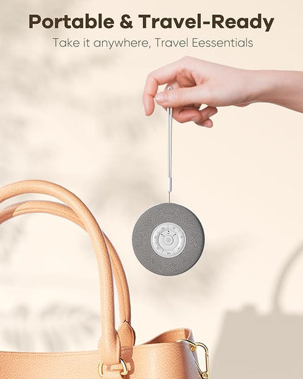 Portable Sound Machine, Long Battery with Loud Bluetooth Speaker, 39 Special Soothing Sounds, White Noise Sound Machine for Sleeping
