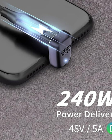 Poyiccot 180 Degree USB C Adapter 240W, 2-Pack U Shape USB C 180 Degree Angled USB 4.0 Type C Extender Connector Support 40Gbps Data & 8K Video for Thunderbolt 4/3, Laptop, MacBook