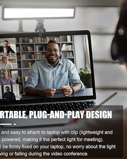 luxceo Video Conference Lighting, Zoom Light for Remote Working, Webcam Lighting for Laptop, Zoom Calls, Live Streaming, Online Class, Self Broadcasting, Video Conference Light Kit for Zoom Meeting
